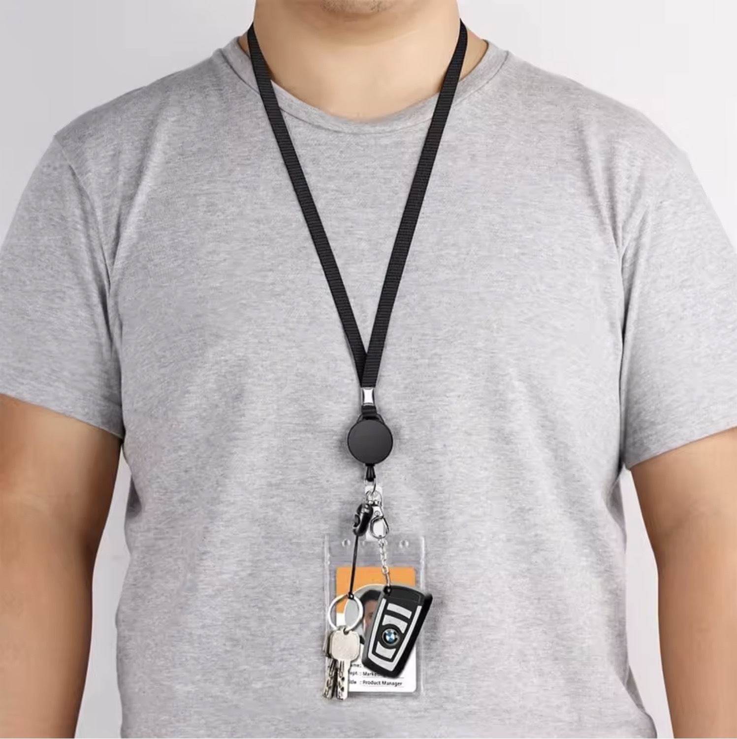 Women&rsquo;s woman womens Men&rsquo;s man mens Unisex Genflex Gender Neutral Genderfluid Neck Strap Key Chain Lanyard Card Holder Badge Reel Phone Key Ring ID Name Cards Nurse Retractable Badge Holders Office Supplies employee office security work accessories Lanyards supply accessory in black