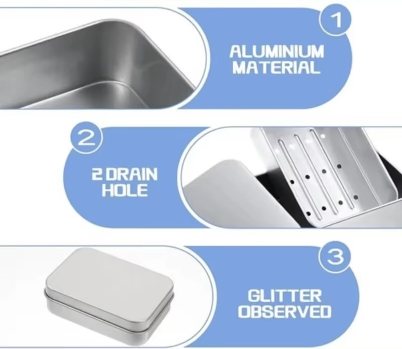Women&rsquo;s woman womens Men&rsquo;s man mens Unisex Genflex Gender Neutral Genderfluid Portable Aluminum Soap Box Double Layer Drainable Soap Container with Cover for Hotel Travel Camping outdoor wash containers boxes in silver Gray grey