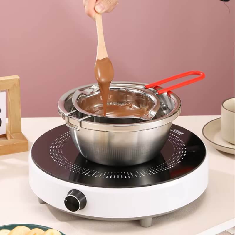 Stainless Steel Wax Melting Pot Double Boiler Pot for Melting Chocolate Candy and Candle Chocolate Warmer Melting Bowl Bakeware 400ml, 600ml