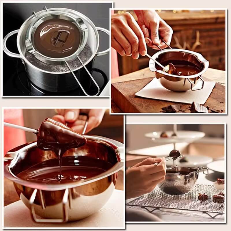 Stainless Steel Wax Melting Pot Double Boiler Pot for Melting Chocolate Candy and Candle Chocolate Warmer Melting Bowl Bakeware 400ml, 600ml