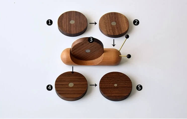 1 Set Wooden Cup Mat Placemats for Table Snail Shaped Heat Insulation Pads Wood Tea Coasters accessory Tool Tea Tray Creative Gifts home dining bar accessories in brown 
