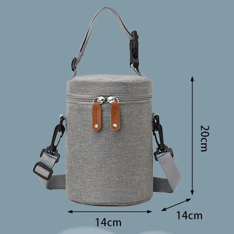 Baby Bottle Bag Bottle Maternity Nursing Warmer Babys Aluminum Mold Insulation Outing Stroller Hanging shoulder carry Bags For babies Feeding Storage Cups Drinks in Gray grey, black