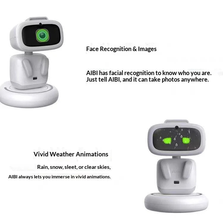Living AI Smart Robot Companion Robots Social Emotional Interaction Facial Identification Wireless Indoor Intelligence Gifts in white