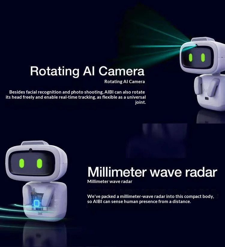 Living AI Smart Robot Companion Robots Social Emotional Interaction Facial Identification Wireless Indoor Intelligence Gifts in white