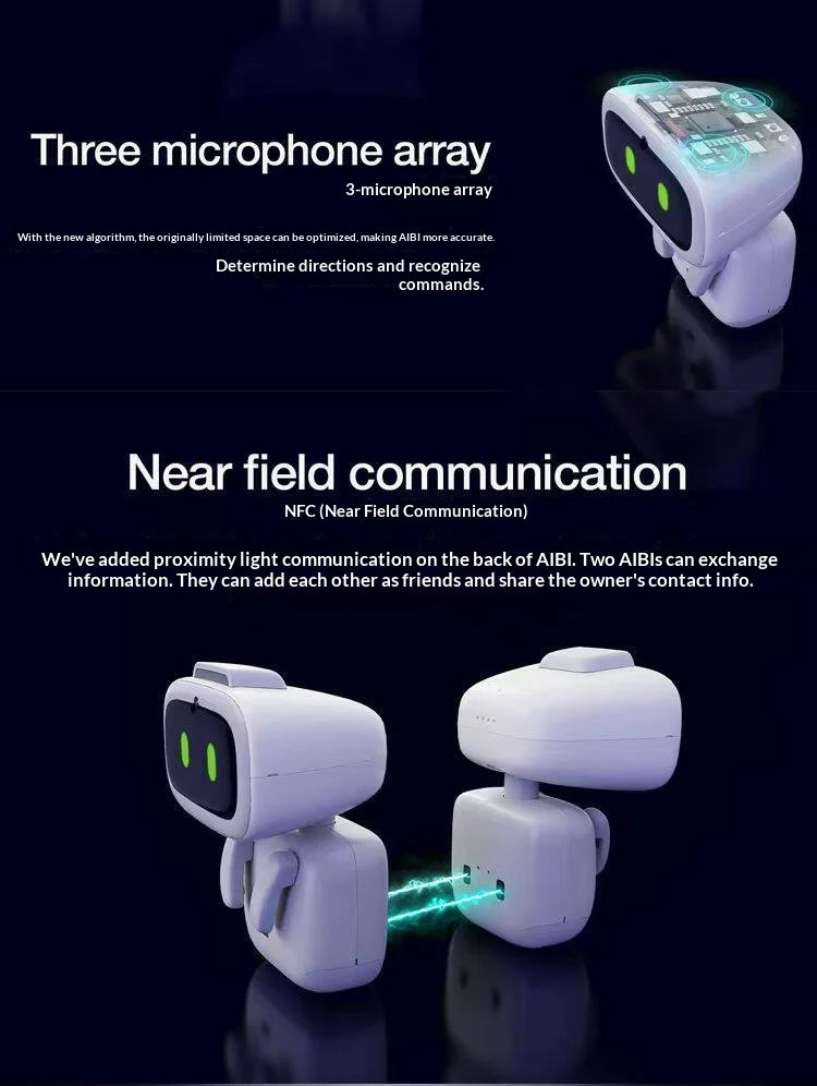 Living AI Smart Robot Companion Robots Social Emotional Interaction Facial Identification Wireless Indoor Intelligence Gifts in white