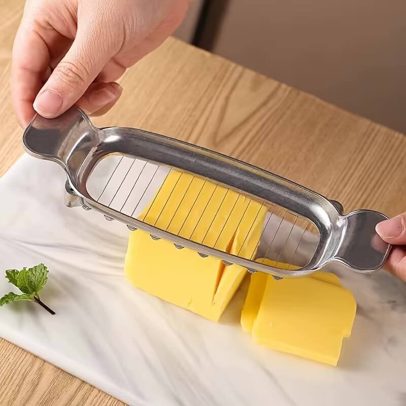 Aluminium Cheese Cutter Butter Slicer Multifunctional Kitchen preparation gadget Food Tool Wire Cheeses Slicers utensils in silver color