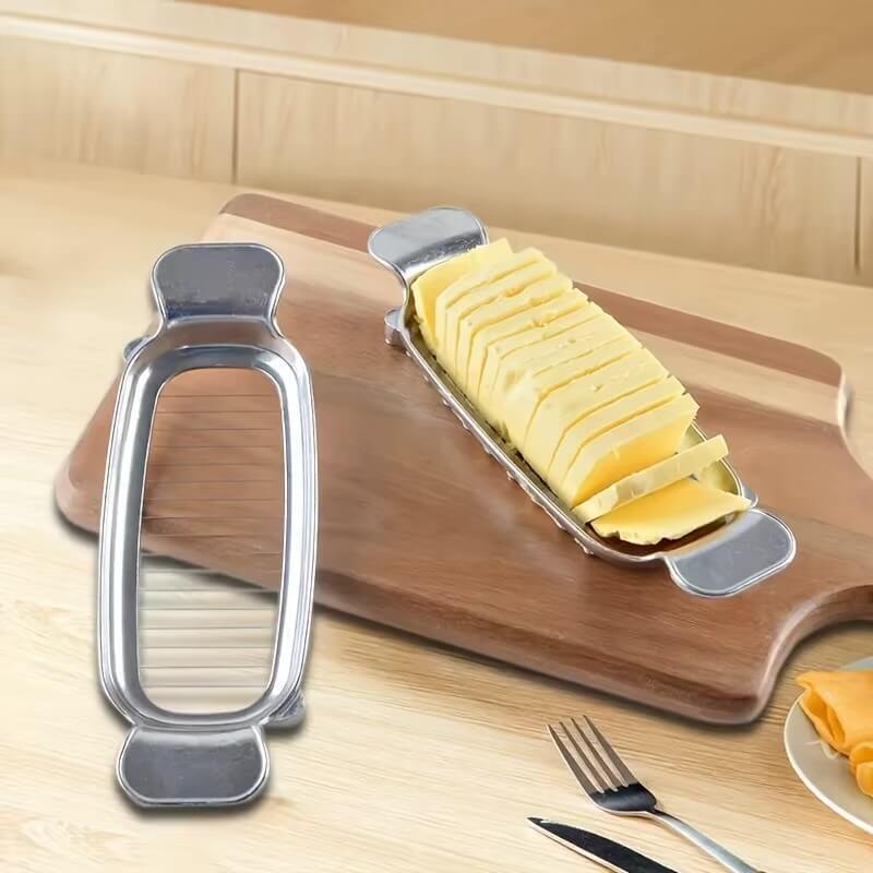 Aluminium Cheese Cutter Butter Slicer Multifunctional Kitchen preparation gadget Food Tool Wire Cheeses Slicers utensils in silver color