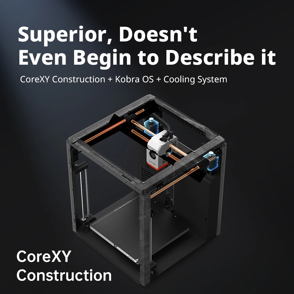 Anycubic Kobra S1 Combo Multi-Color 3D Printer Max Speed 600mm/s Core XY Stable Structure High Precision 3D Printers in Gray grey