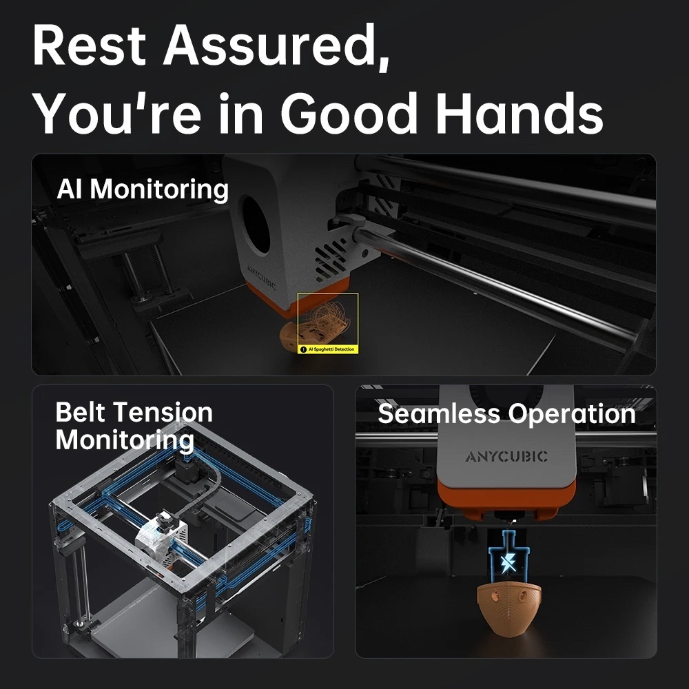 Anycubic Kobra S1 Combo Multi-Color 3D Printer Max Speed 600mm/s Core XY Stable Structure High Precision 3D Printers in Gray grey