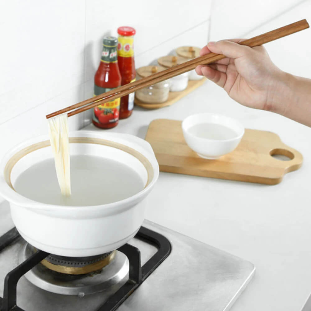 Super Long Cooking Chopsticks 38CM Wooden Cook Noodles Deep Fried Hot Pot Chinese Style Food Sticks Kitchen Tools serveware Tableware in natural wood color