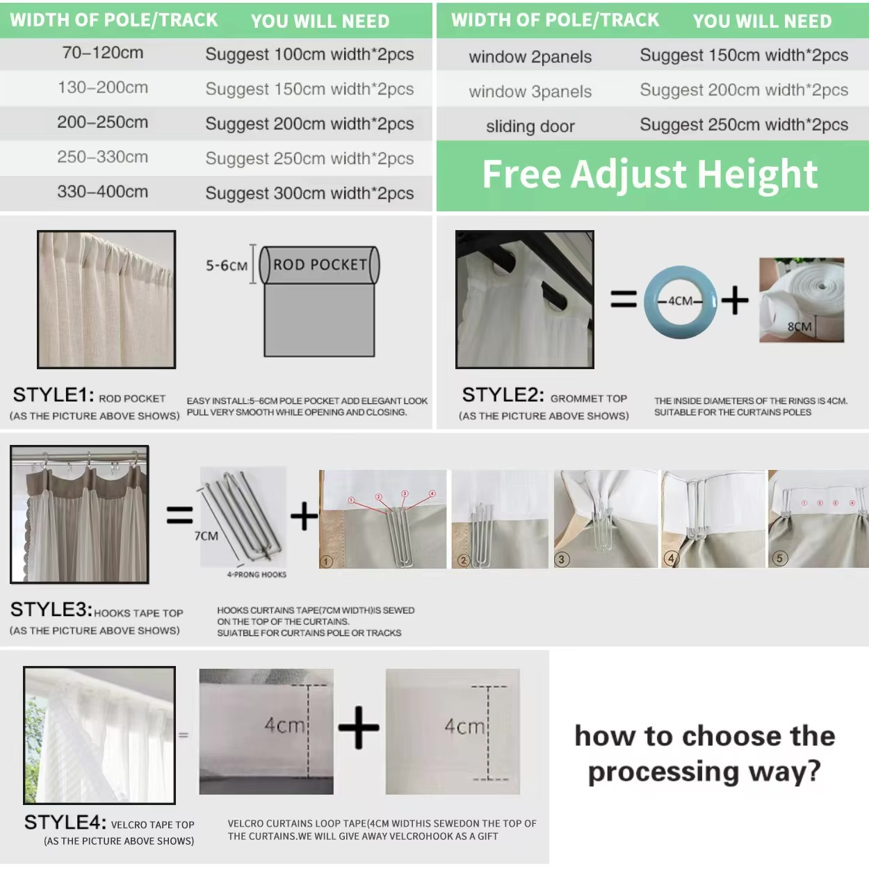 Office home high quality ready made Linen fabric curtain window panel drape curtains with Grommet, Velcro, Rod pocket, Hooks tape hanging types