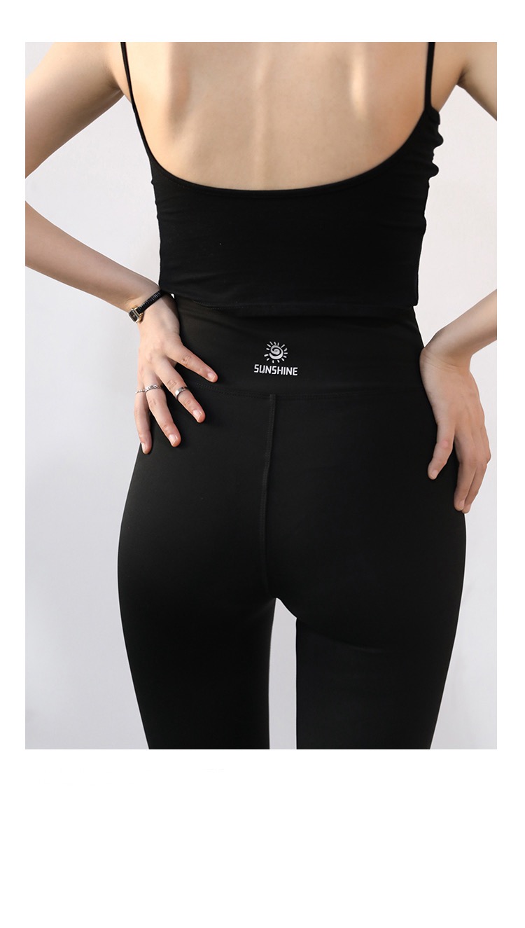 MiteigiYūki Slim Joggers black  Women's High rise waist Leggings Solid Elastic Slim Black Pants Fitness Sport Gym Womens Female Trousers Spring Autumn Sportswear for Woman