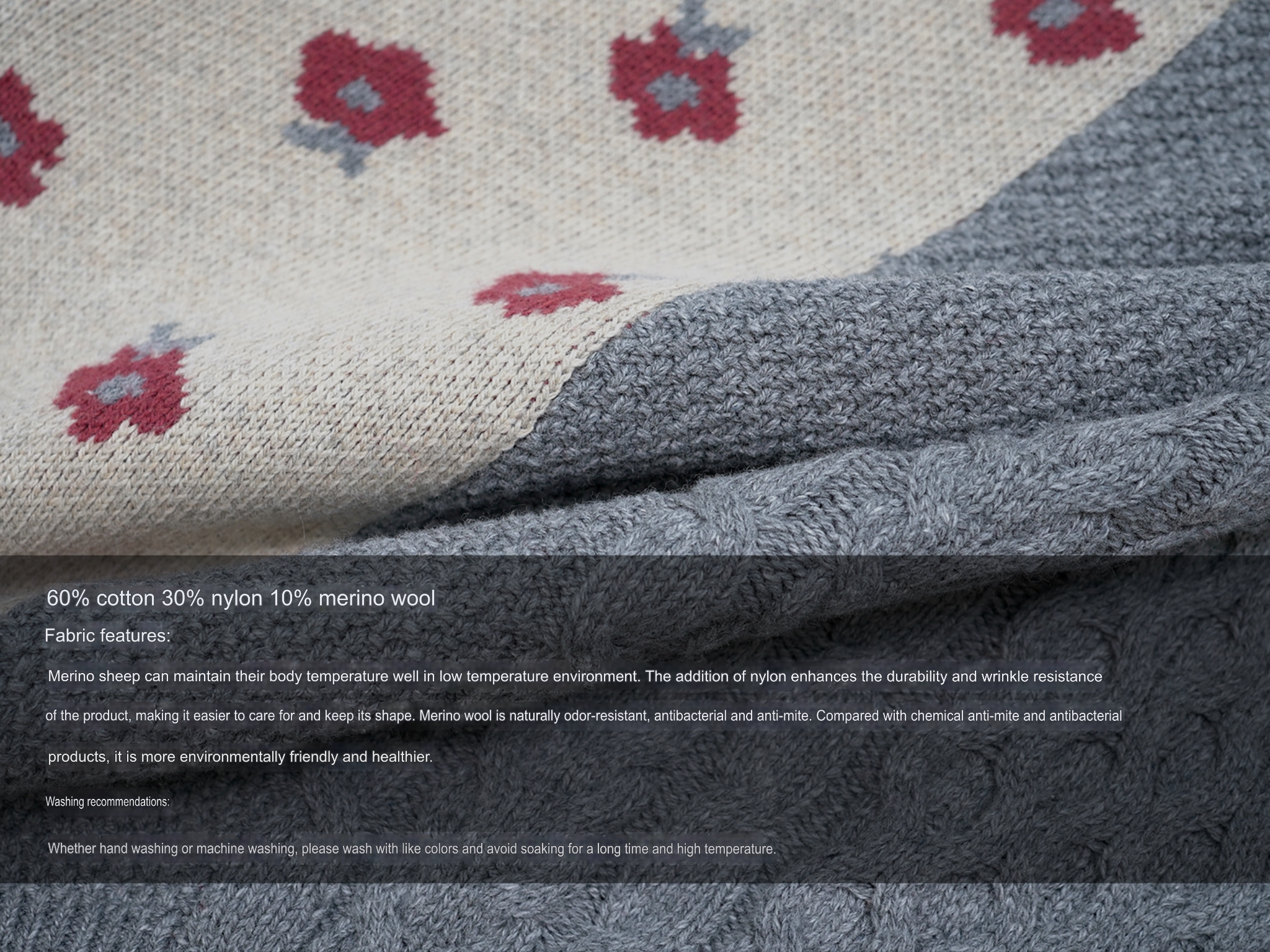 Cable Knit Sweater Cotton-Wool   Women’s Fall Autumn and Winter vintage cotton woolen designer sense Floral pattern long batwing sleeves crewneck tops for woman Fragmented fried dough twists splice womens round o-neck patchwork sweaters in gray grey multi beige crew neck flowers #244795
