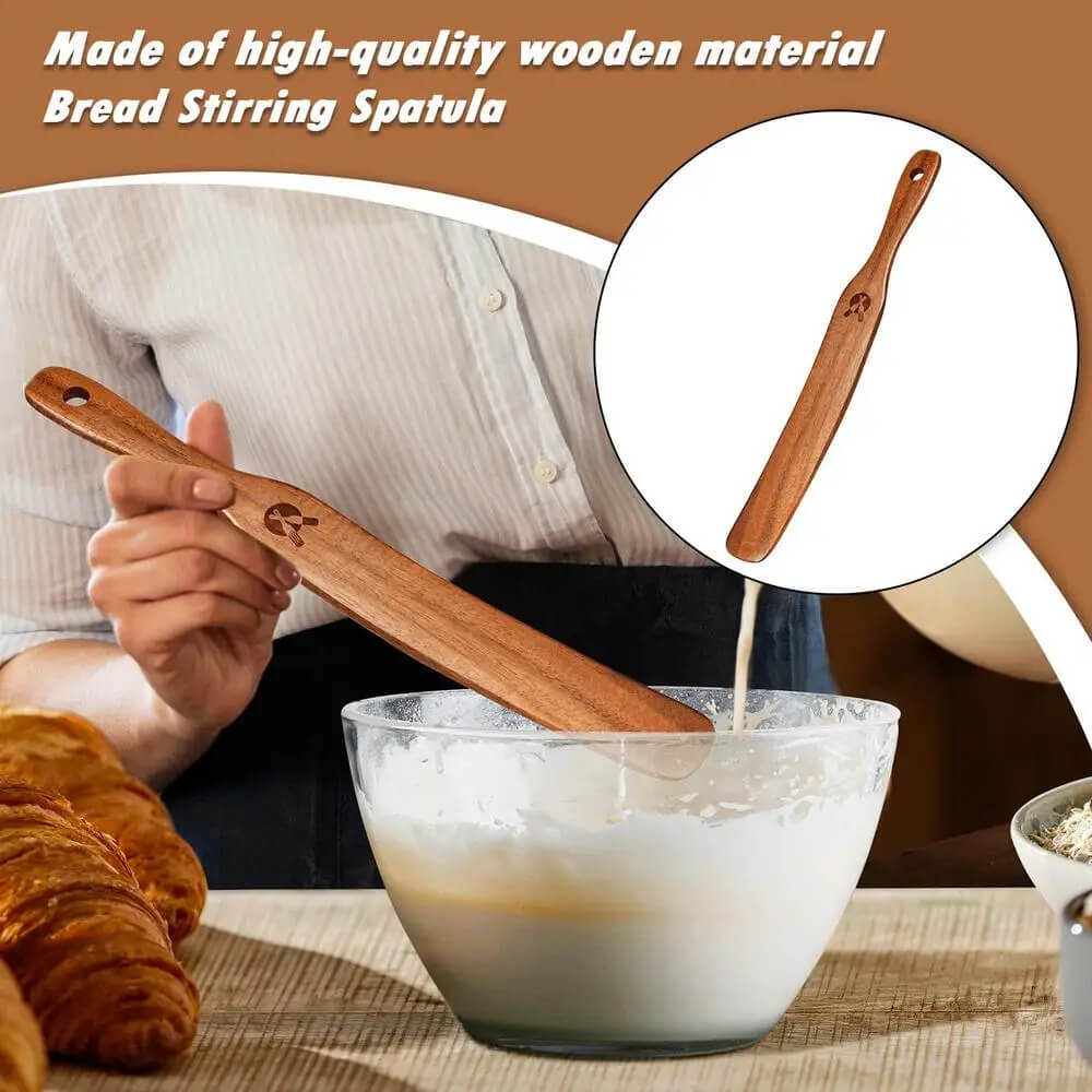 Wooden Kitchen Utensils Set 28CM Teak Wood Utensils Cooking Stirring Salad Mixing Serving Spurtles Kitchen utility serveware tools 28cm spoon spatulas accessories in natural brown color