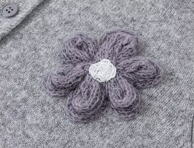 Women’s woman womens petite-, tall-, plus-, size Office wfh workwear Gray Knit 3D Floral flowers Embroidery Fall Autumn Winter Spring Crewneck Long Sleeves Sweaters Sweet Fashion Jumpers Cardigans in grey