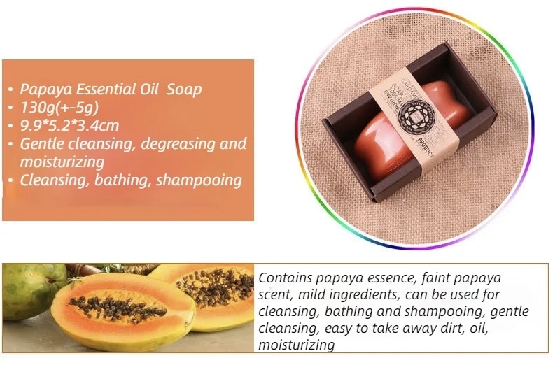 130g Papaya Soap Bar   Essential Oil bathroom toiletries for cleansing, bathing and shampooing