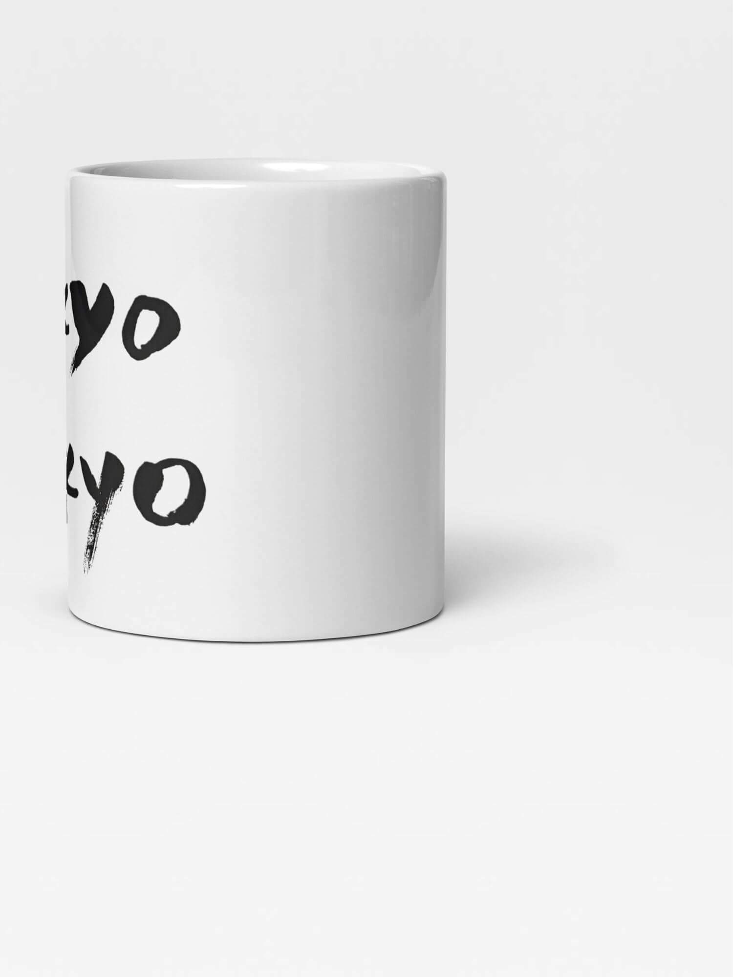 Glossy Tokyo Tokyo Mug    Japanese city design drinks cup coffee, tea, juice, milk drinking cups miteigi-Logo branded product item tumblers ceramics cartoon pattern in white with black red design collections Japan nippon JPN Nihon cities souvenirs collectors mugs