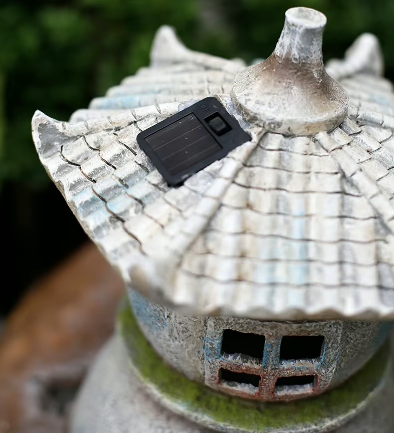Japanese Solar Lantern    Tabletop ornament, resin handmade Chinese-style courtyard lanterns, outdoor garden decorations Japan-style landscaping ornaments 