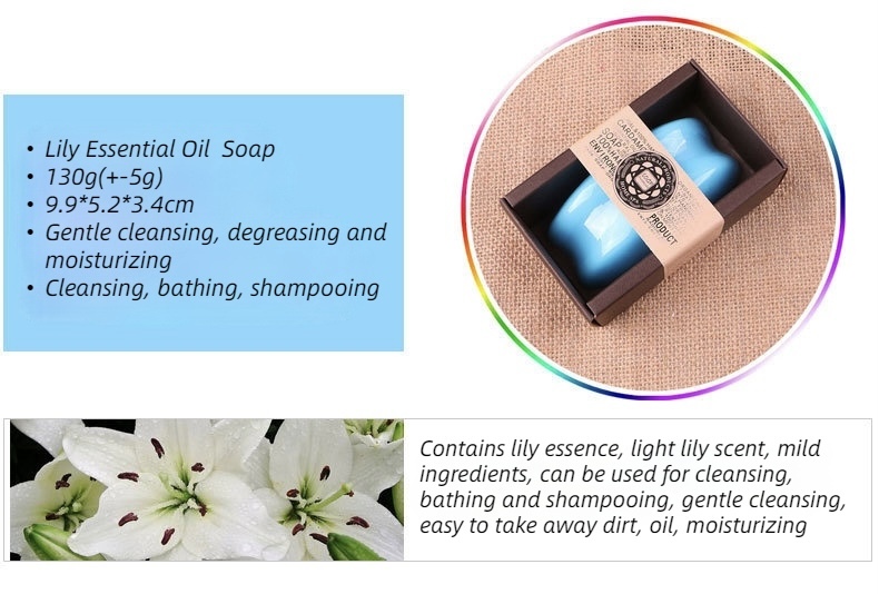 130g Lily Soap Bar Goats Essential Oil bathroom toiletries for cleansing, bathing and shampooing
