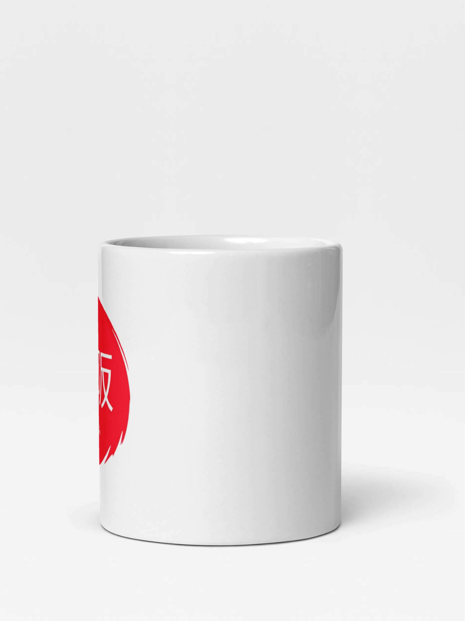 Glossy Osaka Mug    Japanese country city design drinks cup coffee, tea, juice, milk drinking cups miteigi-Logo branded product item tumblers ceramics cartoon pattern in white with red design collections Japan nippon JPN Nihon cities souvenirs collectors mugs