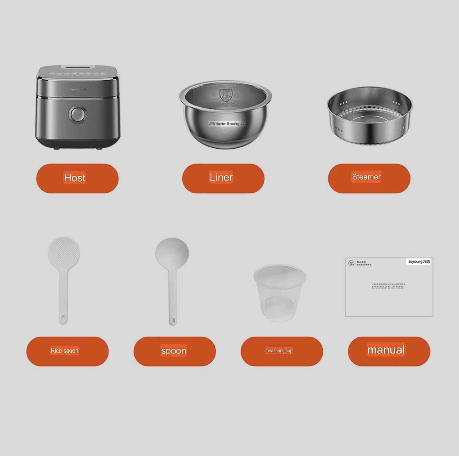 Office home kitchen 4L IH Dual-Drive Titanium Zero Coating Rice Cooker 316L Stainless Steel Low Sugar Even Heating Rice cookers Makers appliances in silver