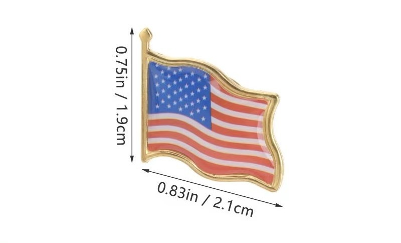 American Flag Lapel Pin 10-Piece  10PCS United States of America USA country flag Hat Tie Tack Badge Pin Metal Lapel Pins