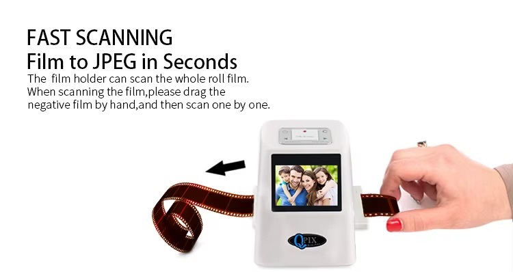 Office Home Digital Film Slide Scanner Converts 35mm Film Scanner for Negatives with 2.4inch LCD 22mp Super 8 to USB Digital Converters with optional 16GB SD Memory Card in white