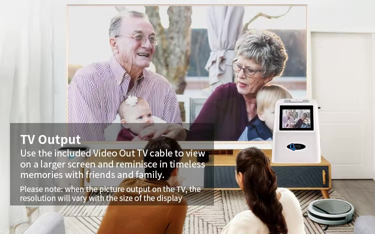 Office Home Digital Film Slide Scanner Converts 35mm Film Scanner for Negatives with 2.4inch LCD 22mp Super 8 to USB Digital Converters with optional 16GB SD Memory Card in white