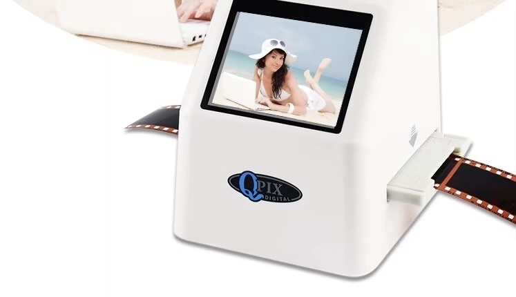 Office Home Digital Film Slide Scanner Converts 35mm Film Scanner for Negatives with 2.4inch LCD 22mp Super 8 to USB Digital Converters with optional 16GB SD Memory Card in white