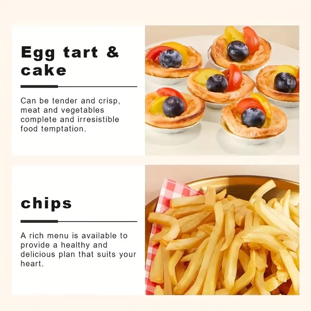 10L Large Capacity Electric Oven Oil-free Automatic Household Multi-Functional Visible toughened glass Air Fryer For Baking Roasting Steaming 10L in charcoal Gray grey, with black color