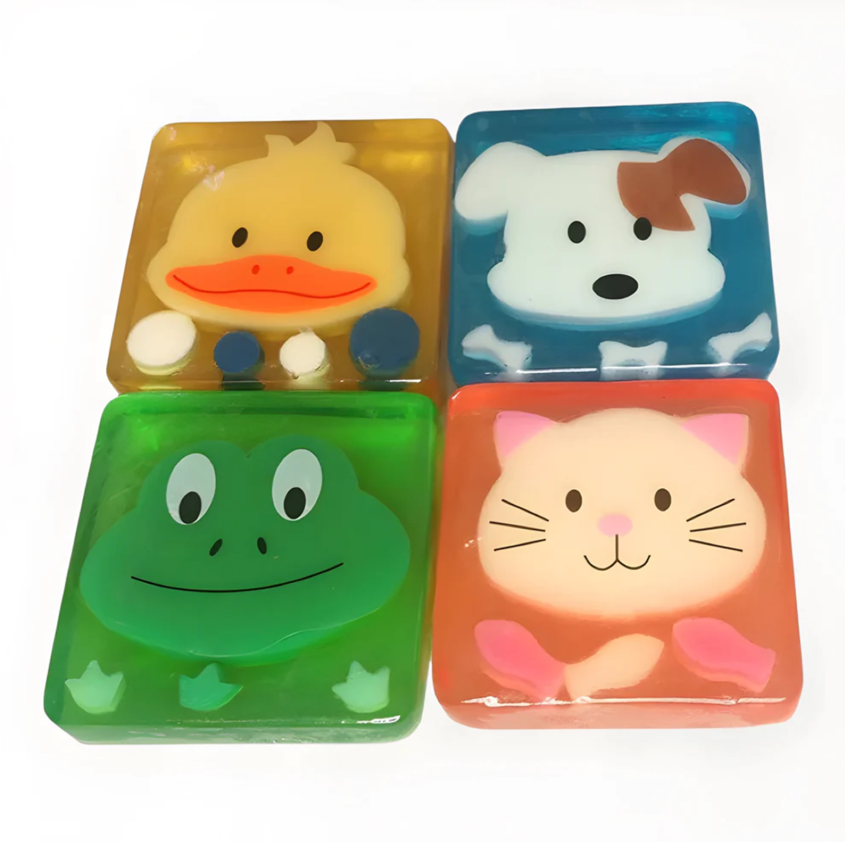 Handmade Cartoon Animal Soap  Children's Handcrafted for Bath Hand Washing Essential Oil Baby Kids Animals Shape Cleansing Soaps Bathroom toiletries Chick Duck Dog Frog Cat