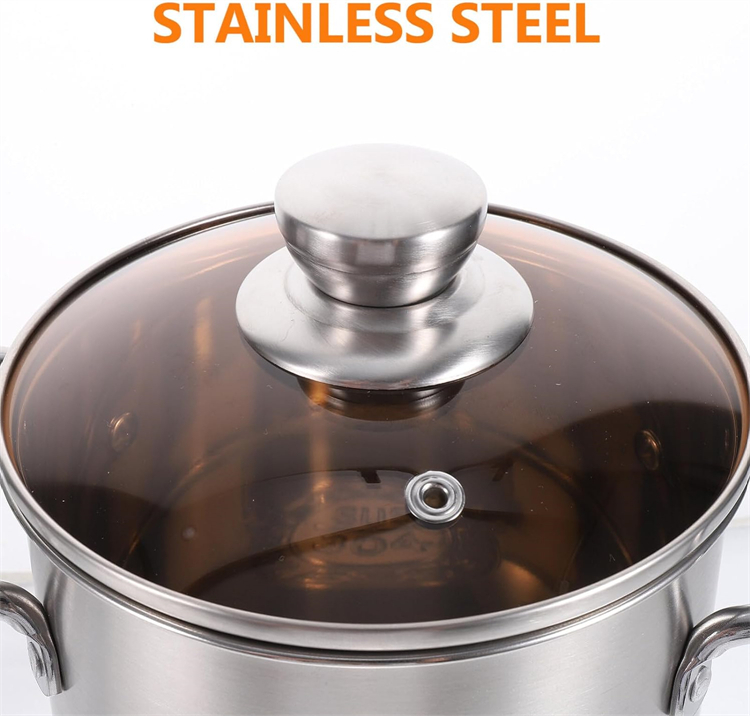 Deep Fryer Pot Set 3L     Stainless steel frying pot with mesh steamer basket Japanese Tempura fryer Pots with lid and tong cookware for Kitchen BBQ Barbecue cooking in silver color #JT230