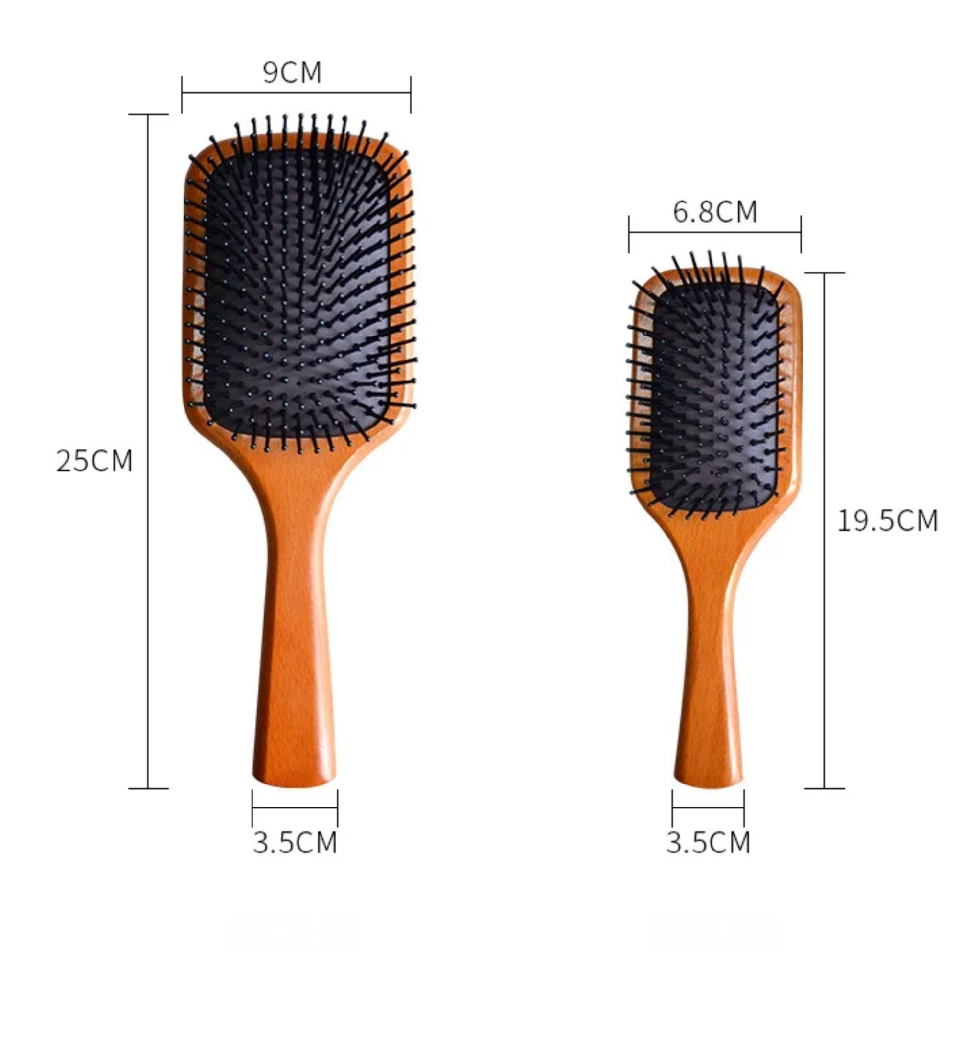 Beech Wood Paddle Brush    Boar Bristle Hair Natural Wooden Comb Hairbrush for Curly Thick Long Dry Wet Hair Detangler Massage Brushes 