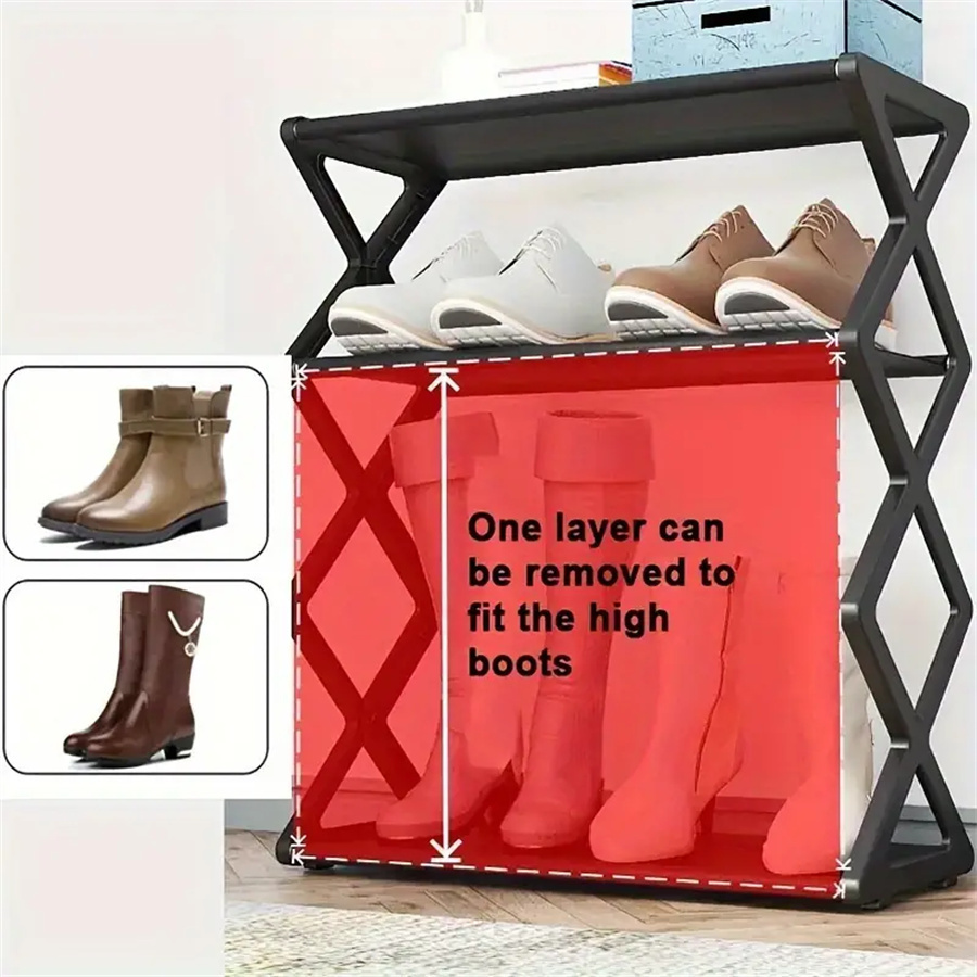 Shoe Rack Storage Organizer   Detachable household foyer entryway multi layer shoes boots shelf cabinet racks accessories organizers Entranceway home decor furniture accessory in black