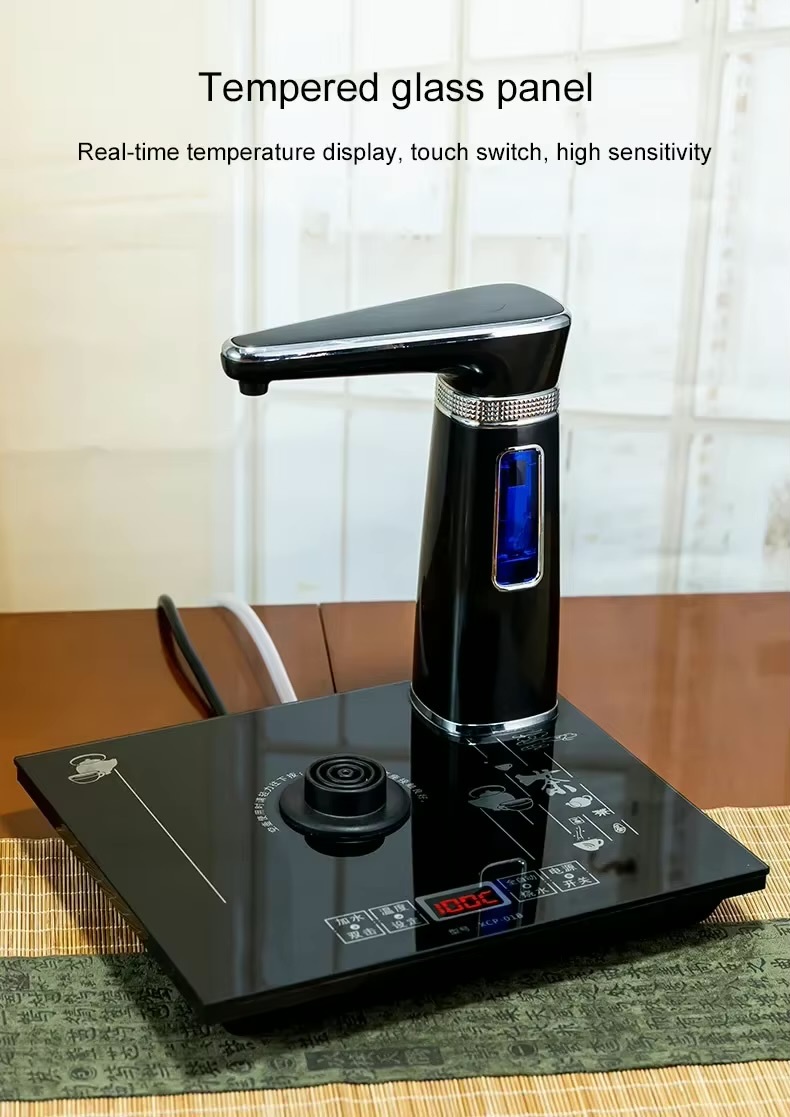 Kettle Electric Fully Automatic Kettle Teapot 1L Stainless Steel Safety Auto-off Kettle Water Dispenser Pumping Stove Set 1L in golden, silver and black color