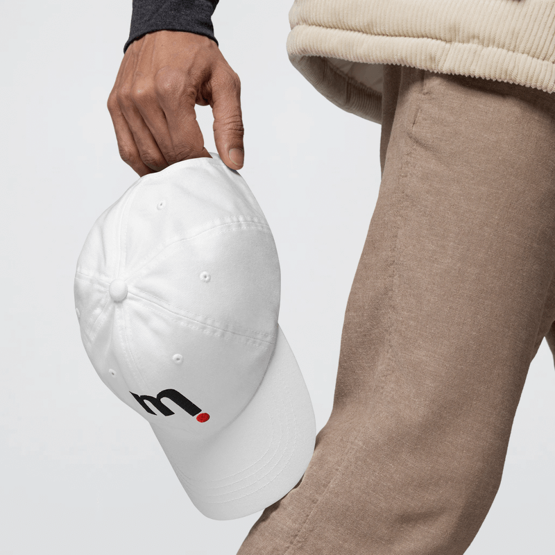 mi Playlist Baseball Hat miteigi Logo Dad Hat swish    Genderful Women’s Men’s anywear Fitness Sports Activewear swish miteigi-logo Branded product item gym yoga unisex baseball caps for woman man in white with Japanese miteigi branded logo Mens Womens punkrock gothic punk headwear hats