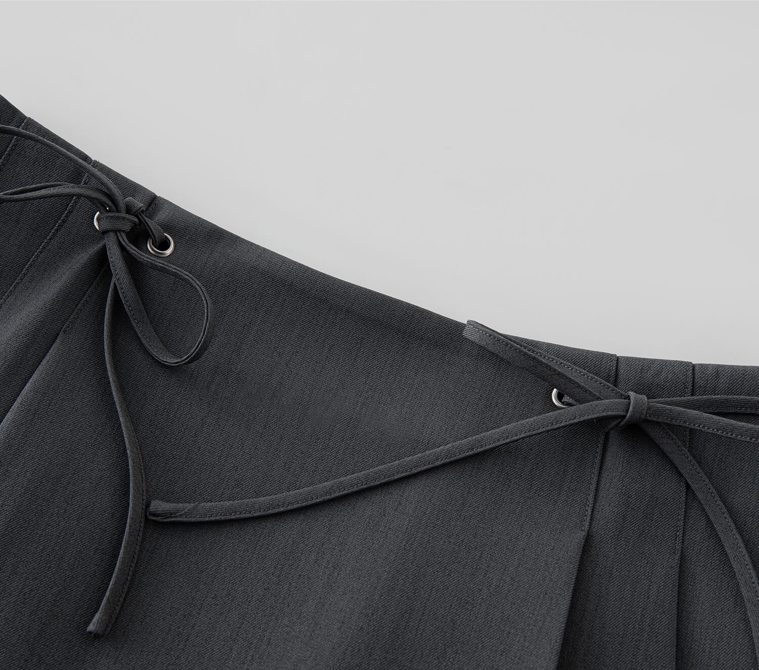 Women’s Minimalism Style Sweet Bow Tie A-line Pleated Short Skirt for Women Summer Short Grey Chic Skirts for Woman in Gray Womens mini skirt fashion #25FS12072