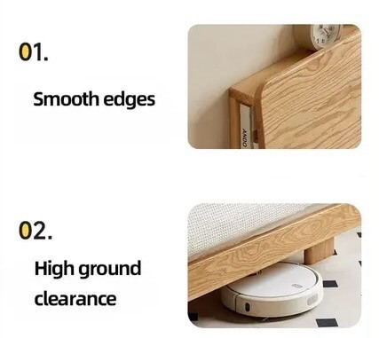 Modern Oak Wood King Bed Nordic Norway Scandinavia Scandinavian Norwegian style fashion Style Night Light Original Factory Oak Wood King Bed With Storage For Bedrooms