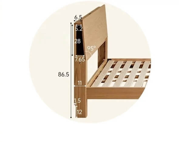 Modern Oak Wood King Bed Nordic Norway Scandinavia Scandinavian Norwegian style fashion Style Night Light Original Factory Oak Wood King Bed With Storage For Bedrooms