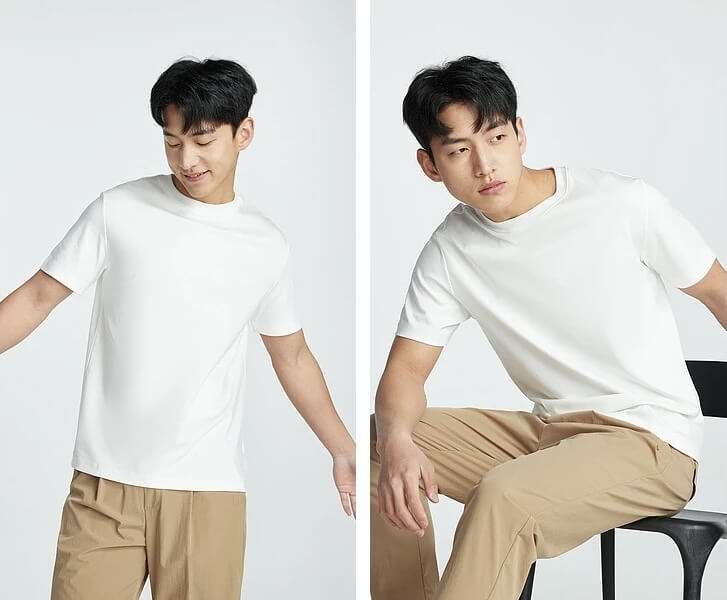 Men's man mens small-, tall-, plus-, size 100% Cotton knitted crewneck short sleeves plain wear-resistant comfort o-neck casual version soft Tops Breathable Summer crew neck t-shirts in white