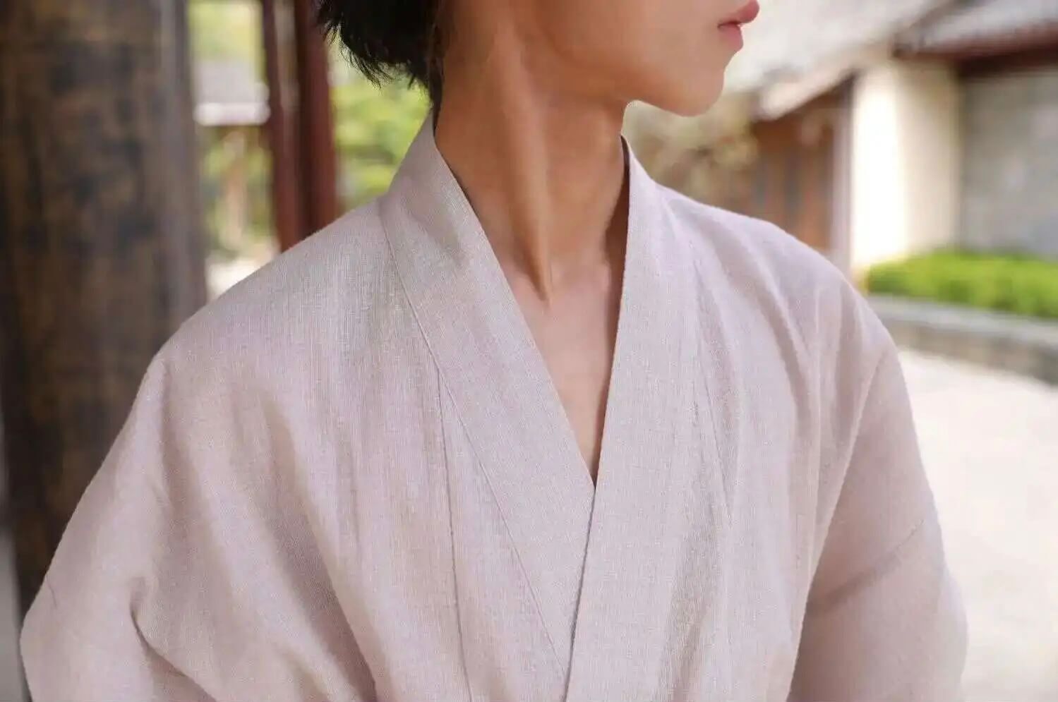 Men’s man mens Traditional Japanese Summer Long Robes 95% Cotton Pajamas Set Male Sleepwear Bathrobe YUKATA KIMONO Fashion With Belt in white