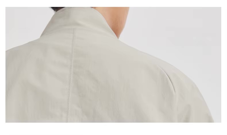 Men&rsquo;s man mens petite-, tall-, plus-, size American Trendy Brand Double Pocket Stand Collar Cargo Jacket 2026 New Style Spring Summer Autumn Fall Sports Windbreaker Outerwear Sportswear outdoor camping Outwear in apricot white