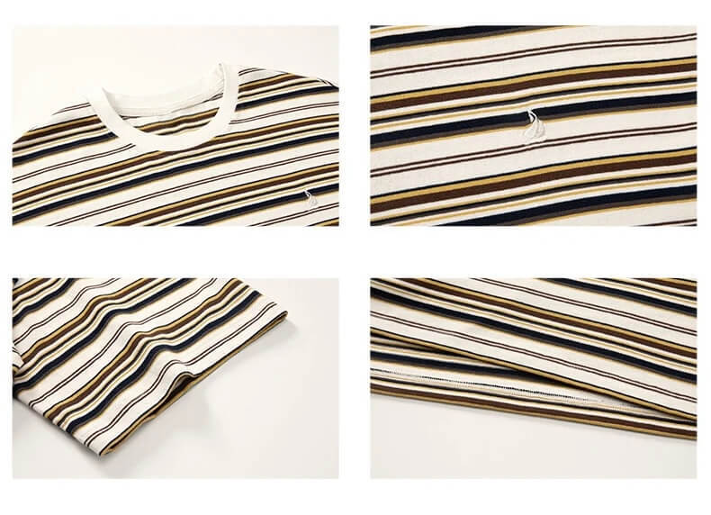 Men’s man mens Crewneck Striped Embroidery Summer Color Blocking round crew O-Neck Vintage 100℅ Cotton short sleeves for Couples T-Shirts in white multi color