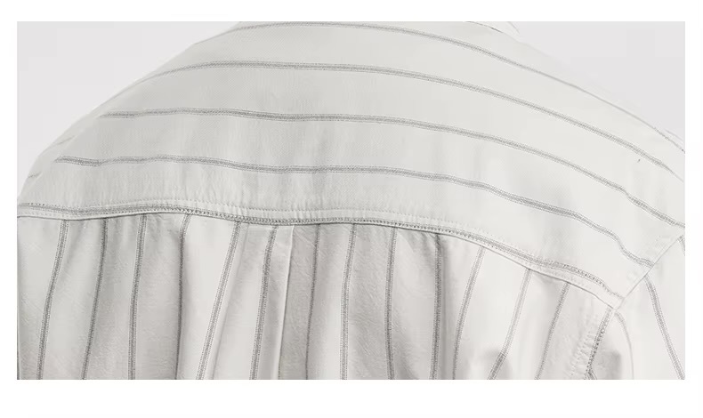 Men&rsquo;s man mens petite-, tall-, plus-, size Oxford Wide Striped Cotton Lapel Long-sleeves Spring Summer Fall And Autumn Shirt Trending casual shirts in Apricot beige