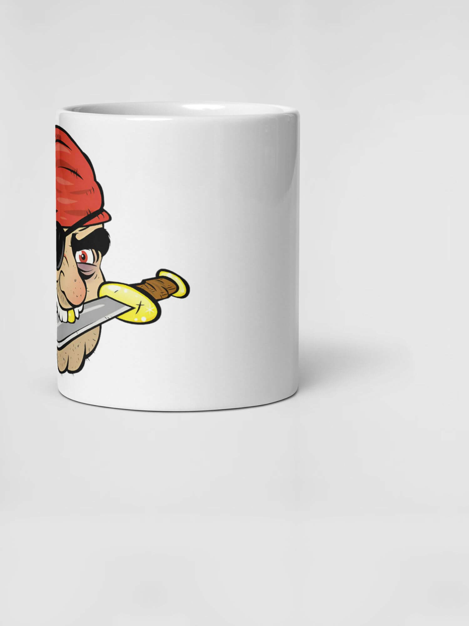 Glossy Pirate Mug     Japan Cartoon seafairing seafarer swashbuckler character drinks cup coffee, tea, juice, milk drinking cups miteigi branded product item tumblers ceramics in white with multicolor pattern Ceramic Anime Gifts pirates swashbuckling with swords and eye patches Japanese souvenirs mugs