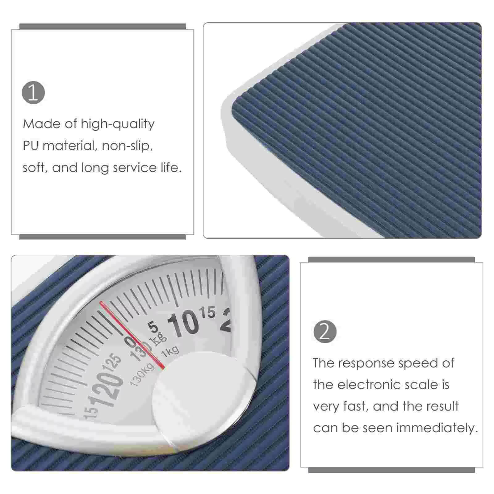 Portable Anti Slip Mat Body Weight For Fast Response Bathroom Mechanical Weighing Dial Scale Bath Home Scales in white with blue accent