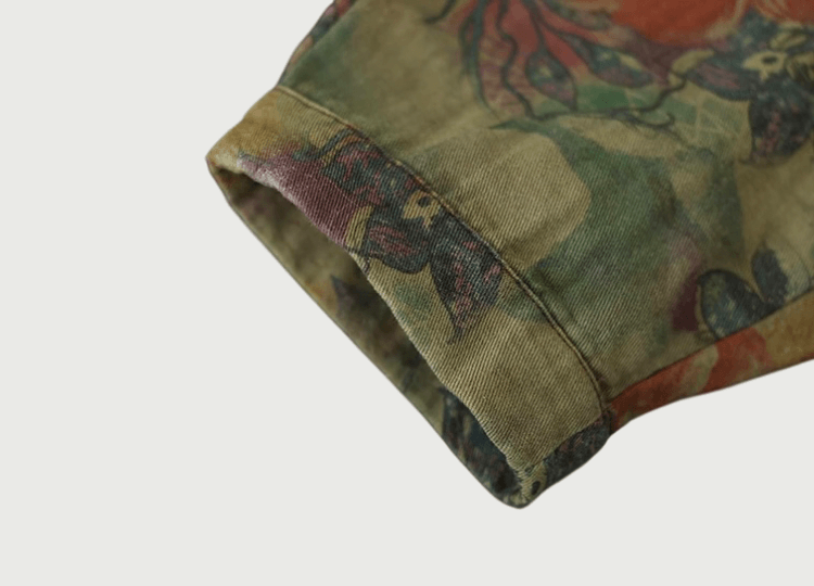 Women’s woman Womens Luxury Loose Printed Linen Ladies Leisure Vintage Floral V-Neck large cargo patch pockets long sleeves Big one size Outerwear Jacket Fall Fashion Design outwear Jackets in autumn brown multi color