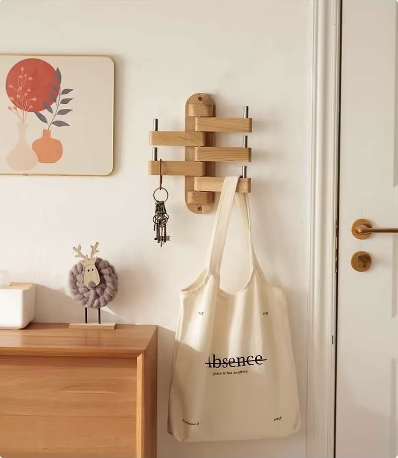 Room Coat Hanger     Solid Wooden Oak organizers for clothes Wall mounted hangers coat racks Entryway hallway bedroom dressing living rooms Gift in light wood