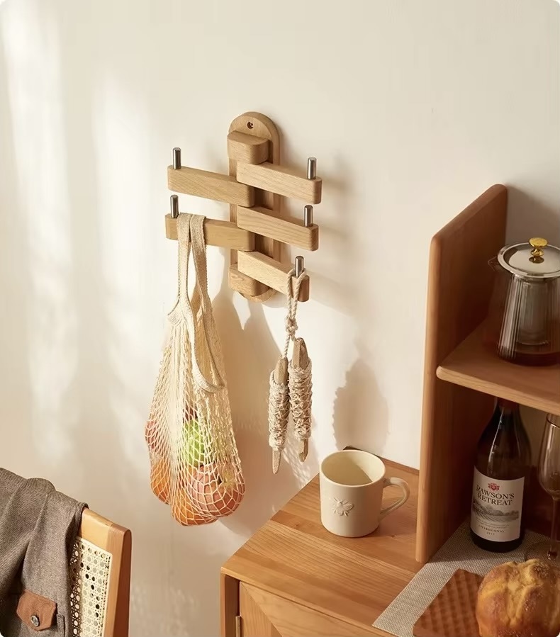Room Coat Hanger     Solid Wooden Oak organizers for clothes Wall mounted hangers coat racks Entryway hallway bedroom dressing living rooms Gift in light wood