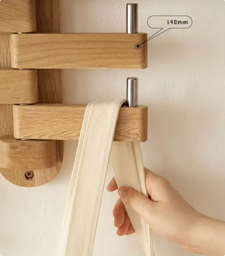 Room Coat Hanger     Solid Wooden Oak organizers for clothes Wall mounted hangers coat racks Entryway hallway bedroom dressing living rooms Gift in light wood